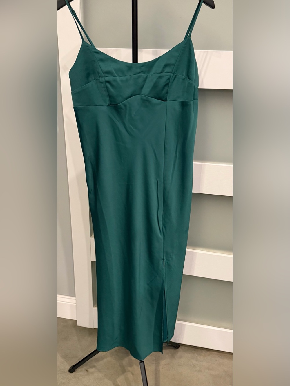 a new day Deep Teal Satin Pencil Skirt
